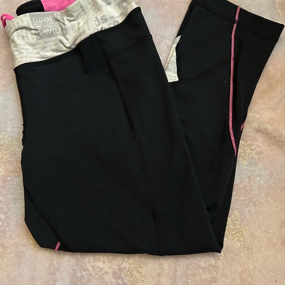 lululemon athletica Pants - Sleek Black and Pink Leggings with Stretchy Comfort
